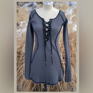 SOLD Crossfox Lace Up Swallowtail Tunic - Small